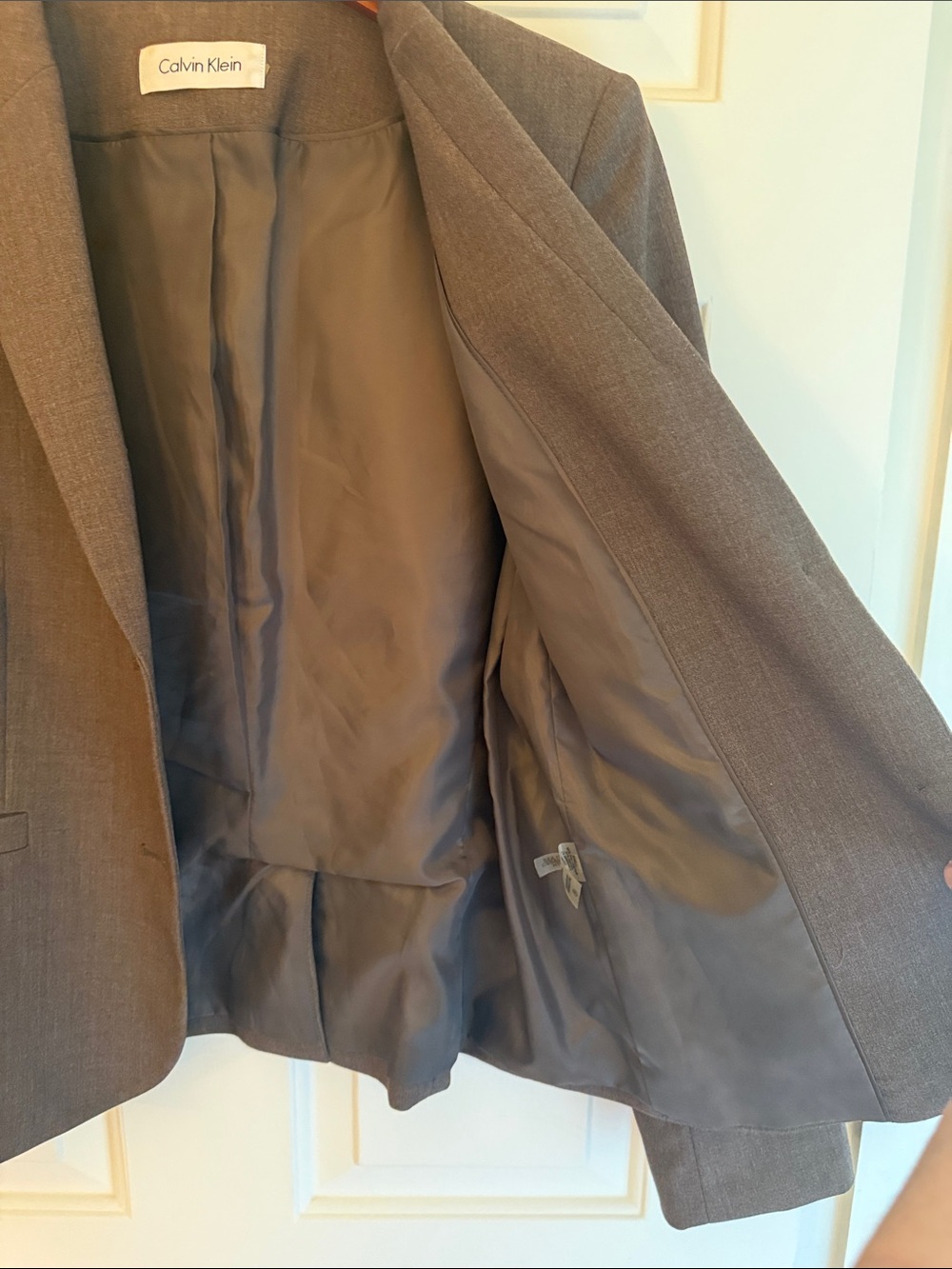 Calvin Klein Women's Brown Two-Button Tailored Blazer - Picture 5 of 8